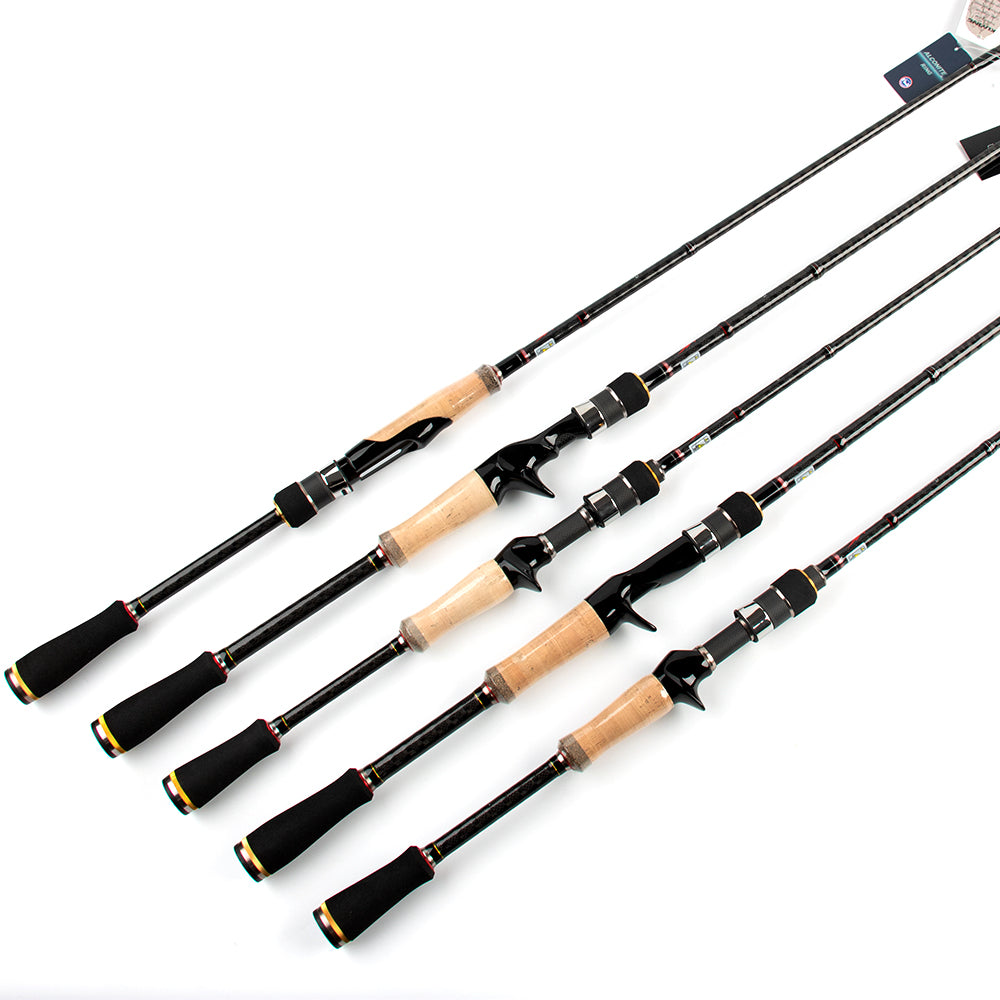 KUYING Conqueror 1.95m 1.98m 2m 2.05m Fast Action Carbon Lure Casting Spinning Fishing Rod Fish Pole BASS Master Hard Soft