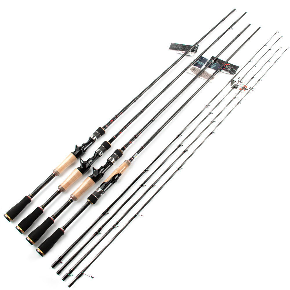 KUYING Conqueror 1.98m 2.0m 2.07m Fast Action Casting Spinning Fishing Lure Rod Carbon Pole 2 Sections Bass Master Hard Soft