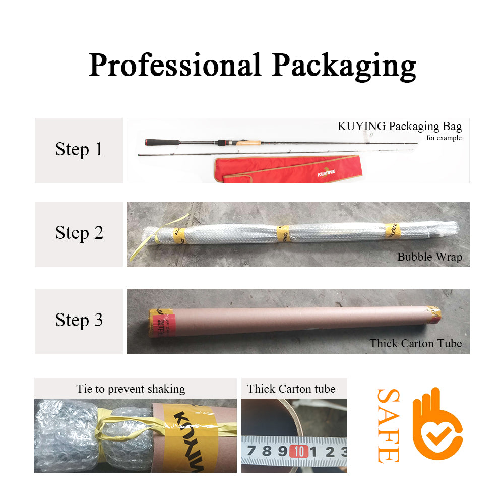 KUYING Rainforest 1.8m 1.9m 1.98m 2.04m 2.05m 2.1m 2.28m 2.4m 2.55m Casting Spinning Lure Fishing Rod Pole Cane Stick Soft Medium Carbon Fast Action 2 Sections