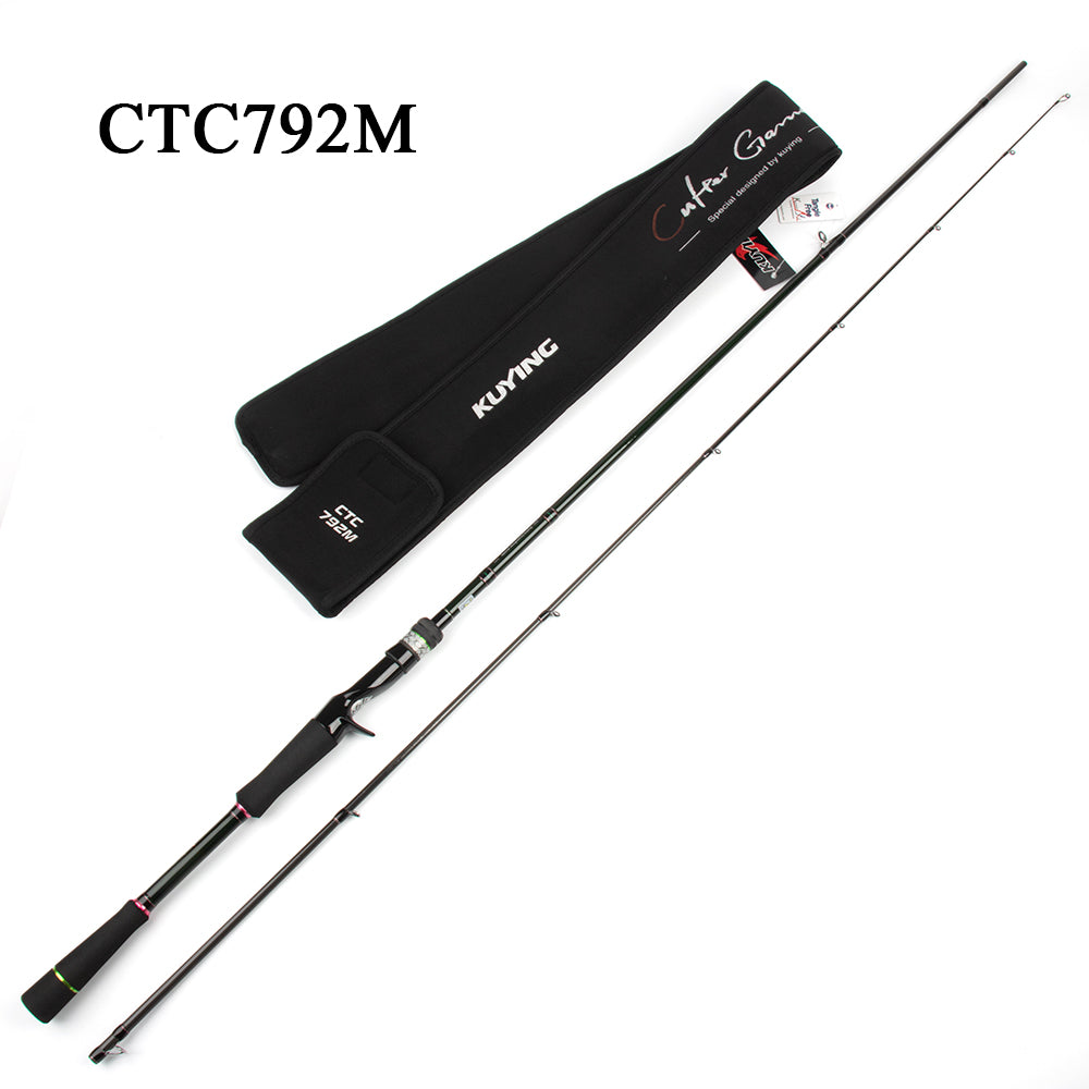 KUYING CULTER GAME 2.28m 2.37m 2.46m 2.49m 2.58m Spinning Casting Fishing Lure Rod Fish Cane Stick Pole Carbon Medium light hard