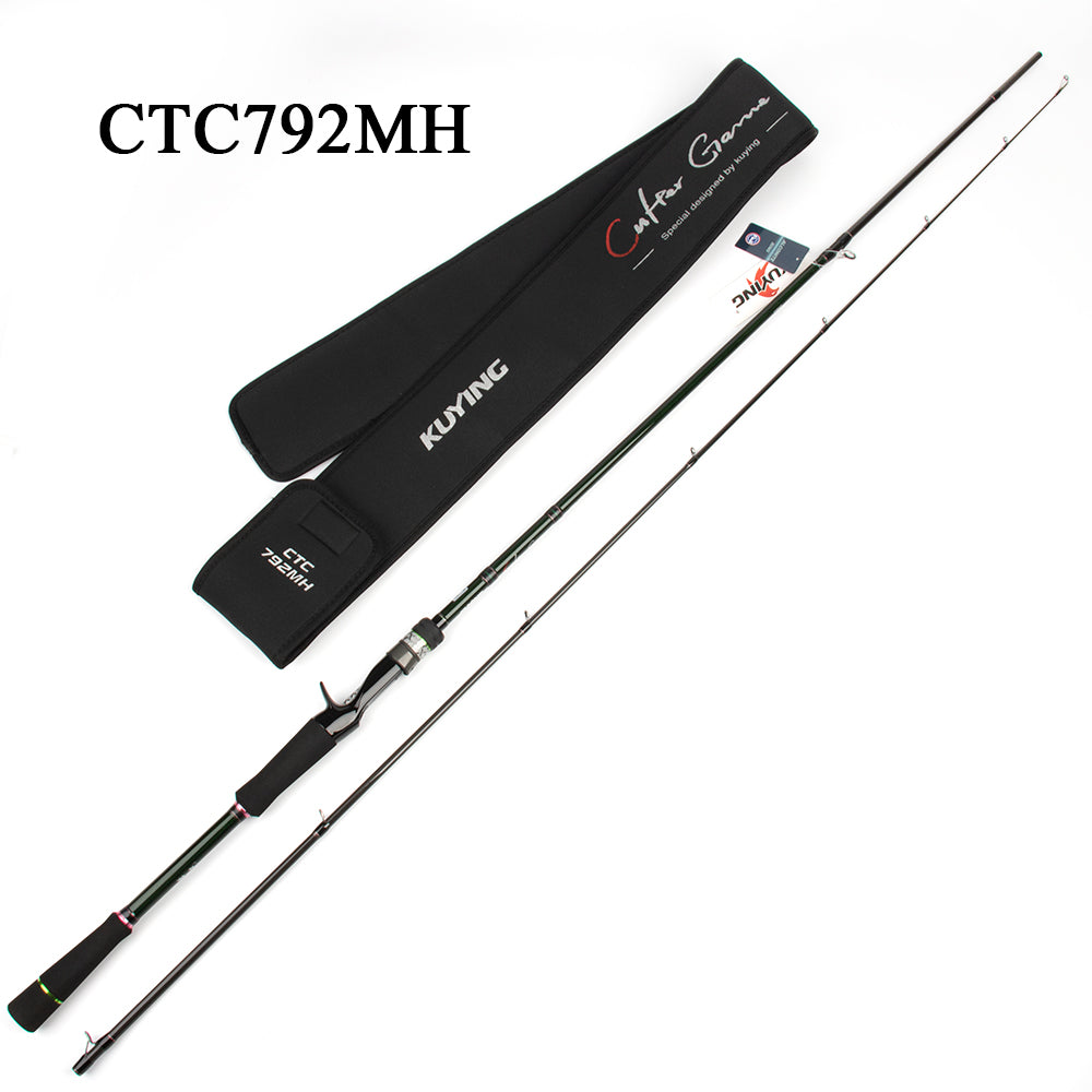 KUYING CULTER GAME 2.28m 2.37m 2.46m 2.49m 2.58m Spinning Casting Fishing Lure Rod Fish Cane Stick Pole Carbon Medium light hard