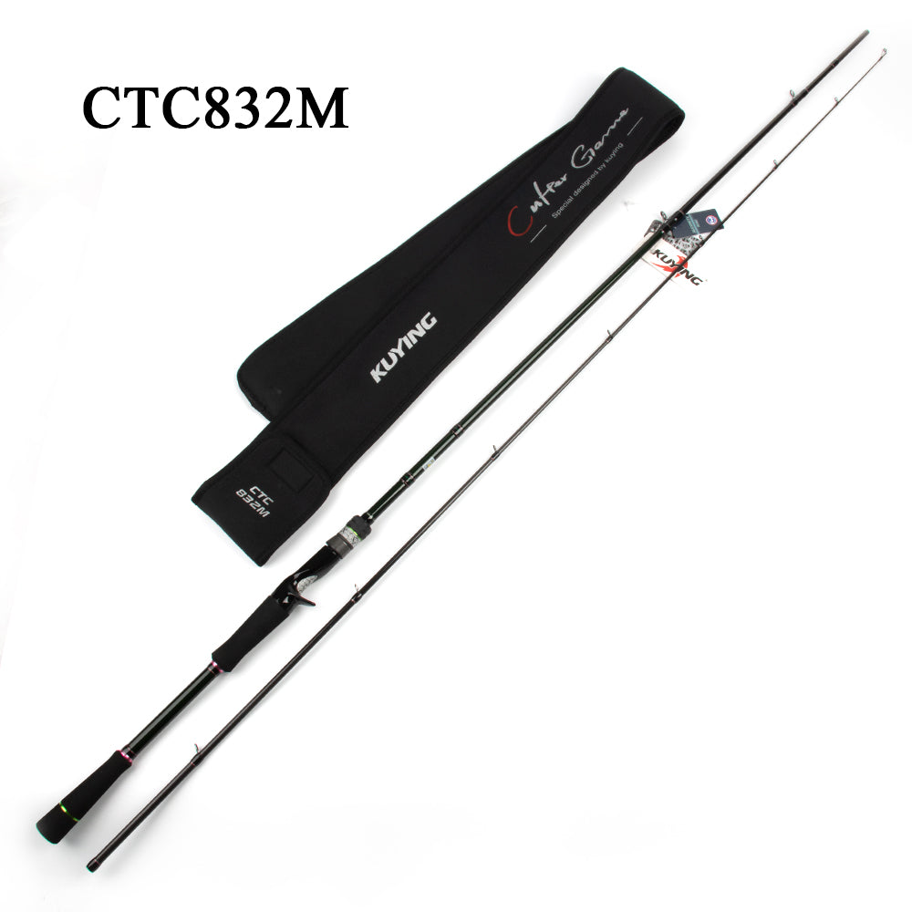 KUYING CULTER GAME 2.28m 2.37m 2.46m 2.49m 2.58m Spinning Casting Fishing Lure Rod Fish Cane Stick Pole Carbon Medium light hard