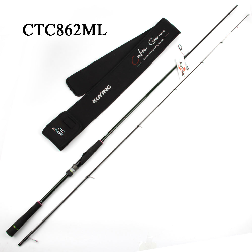 KUYING CULTER GAME 2.28m 2.37m 2.46m 2.49m 2.58m Spinning Casting Fishing Lure Rod Fish Cane Stick Pole Carbon Medium light hard