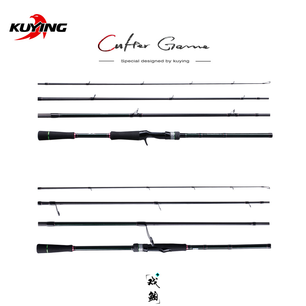 KUYING CULTER GAME 2.49m 8'3" Spinning Baitcasting Medium Fishing Lure Rod Cane Stick Mini Travel Rod Carbon Far Casting