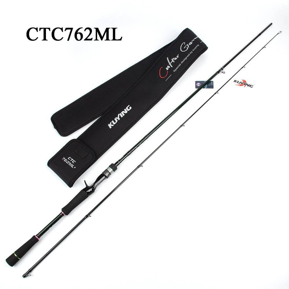 KUYING CULTER GAME 2.28m 2.37m 2.46m 2.49m 2.58m Spinning Casting Fishing Lure Rod Fish Cane Stick Pole Carbon Medium light hard