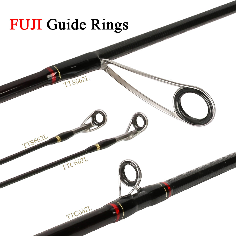 KUYING Teton L Light 1.98m 6'6'' Baitcasting Casting Spinning Lure Fishing Rod Soft Pole Cane Stick Carbon Medium Fast Action FUJI Parts