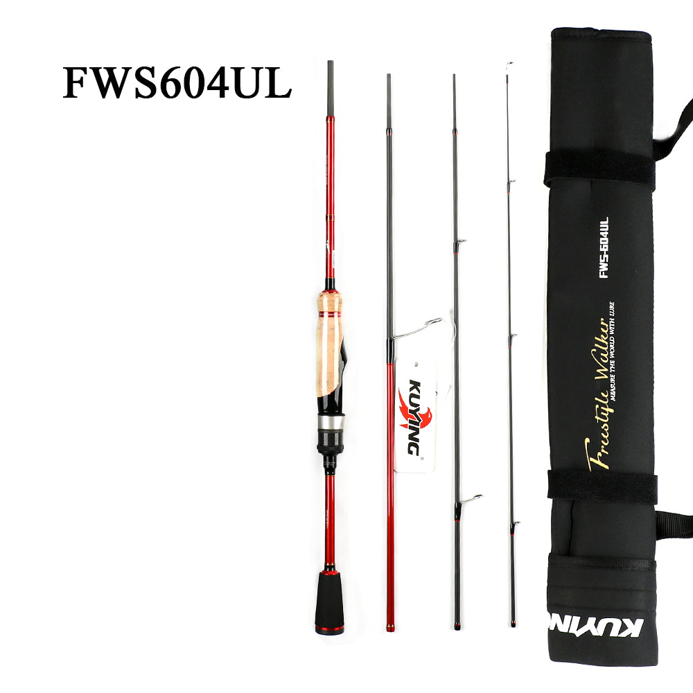 KUYING FREESTYLE UL Ultra Light 1.8m 6' Fishing Lure Rod 1-7g Spinning Casting Pole Cane Stick FUJI Parts Mini Travel Pocket
