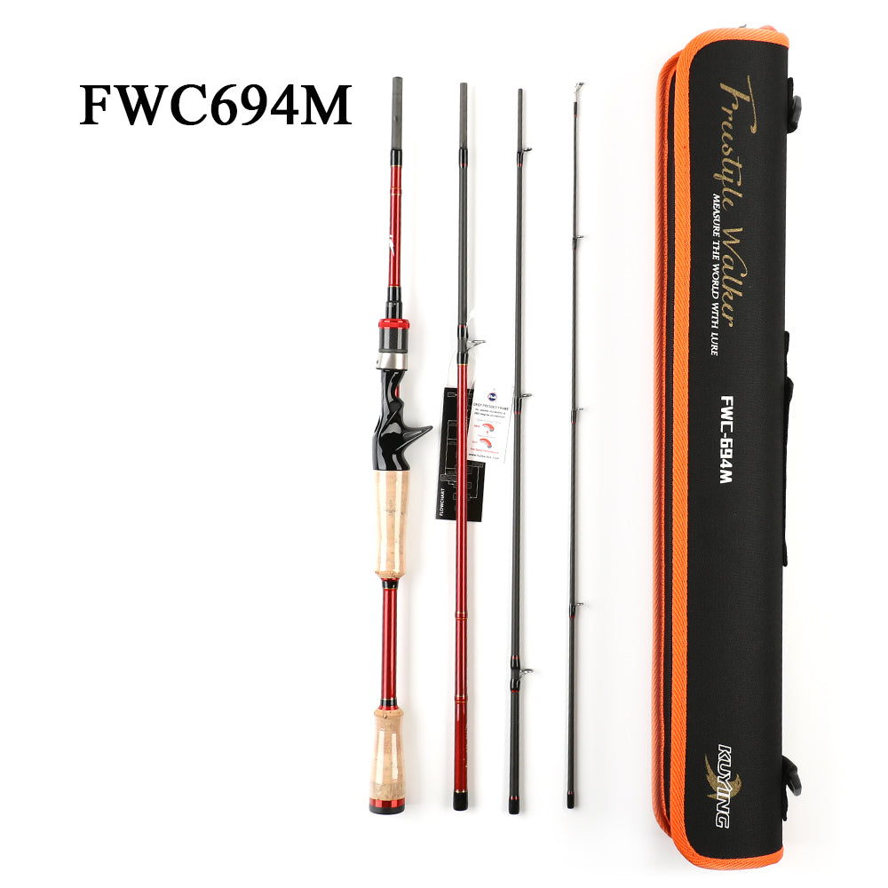 KUYING FREESTYLE WALKER 2.07m 6'9" Baitcasting Casting Spinning Fishing Lure Rod M Medium Stick Cane Pole Stick FUJI parts